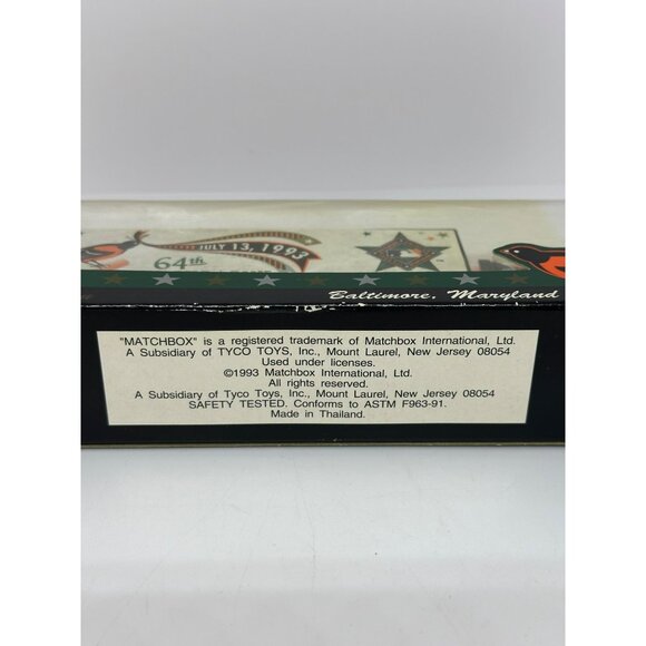 VTG 1993 Matchbox MLB All-Star Game Die-Cast Truck Baltimore Orioles New-in-Box - Picture 4 of 8
